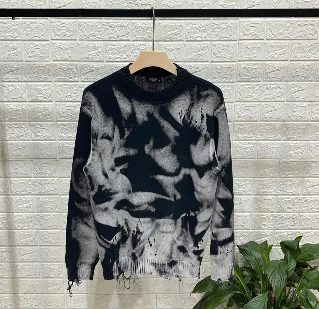 Maglione Oversize Streetwear "Smoke" – Effect & Distressed